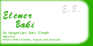 elemer baki business card